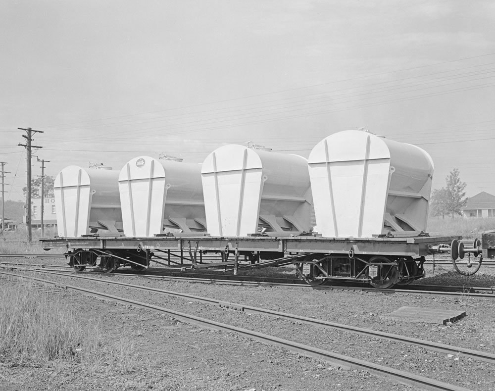 Hydraulic Plant and Engineering storage tanks, Redbank Rail Yards, Redbank, Ipswich, 1963