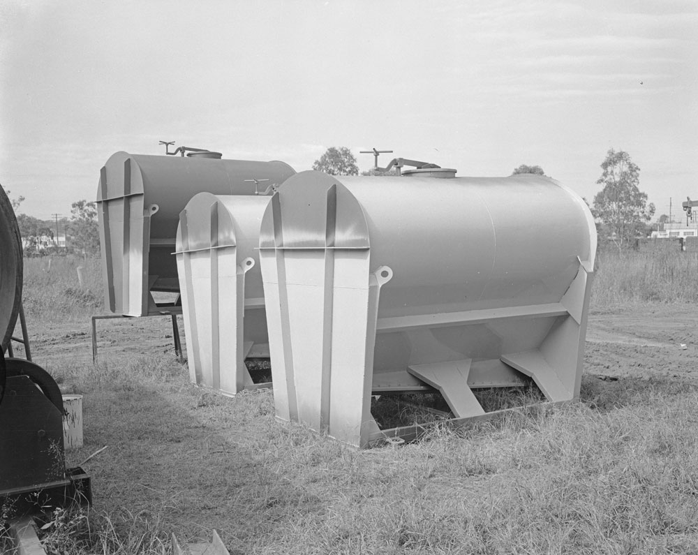 Hydraulic Plant and Engineering storage tanks, Redbank Rail Yards, Redbank, Ipswich, 1963