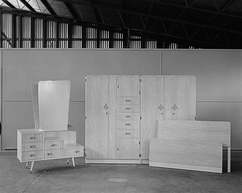 Jordan's Furniture, bedroom suite,  Wulkuraka,  Ipswich, 1963