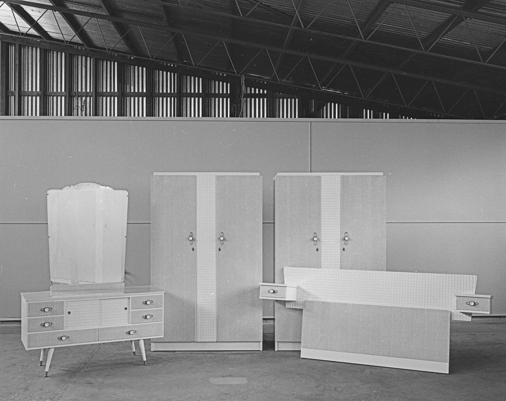 Jordan's Furniture, bedroom suite,  Wulkuraka,  Ipswich, 1963