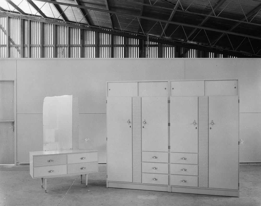 Jordan's Furniture, dressing table and wardrobes,  Wulkuraka,  Ipswich, 1963