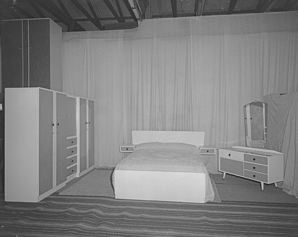 H.T. Hooper &amp; Co. Furniture Store, bedroom suite, Ipswich, 1963