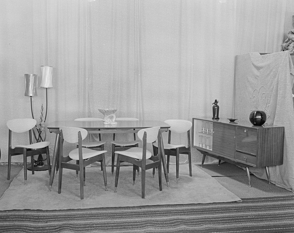H.T. Hooper &amp; Co. Furniture Store, dining room suite, Ipswich, 1963