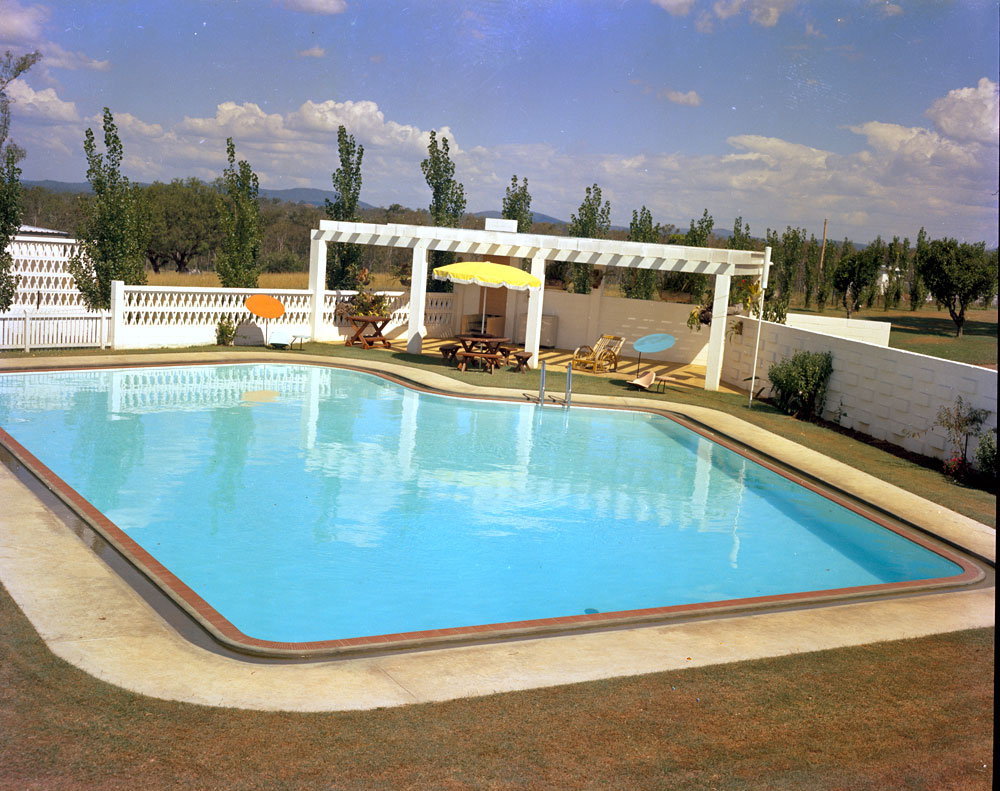 Swimming pool at residence of John McQueen, Edwards Street, Raceview, Ipswich, in 1963