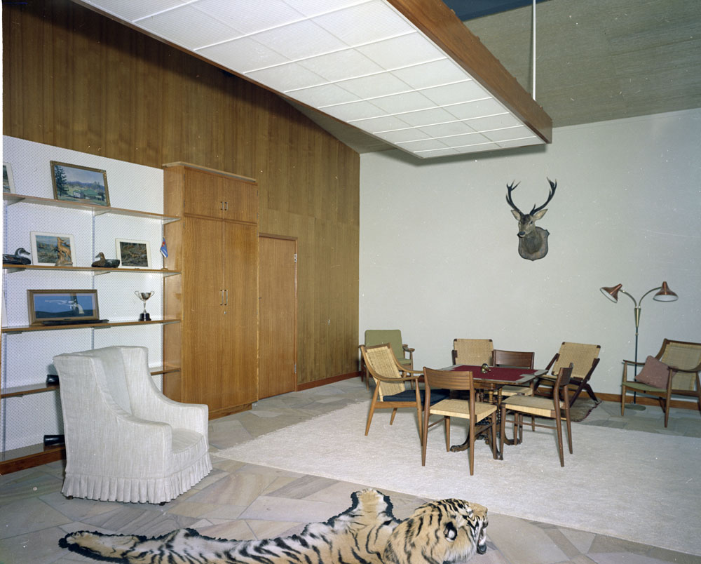 Games room,  John McQueen's residence, Edwards Street, Raceview, Ipswich, 1963