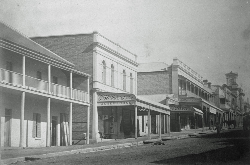 Brisbane Street looking west, towards the Post Office and School of Arts building, Ipswich, c.1895