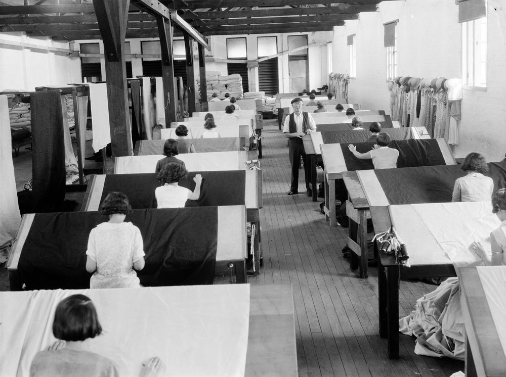 Believed to be the mending room of Ipswich Woollen Mills, Joyce Street, East Ipswich, 1920s