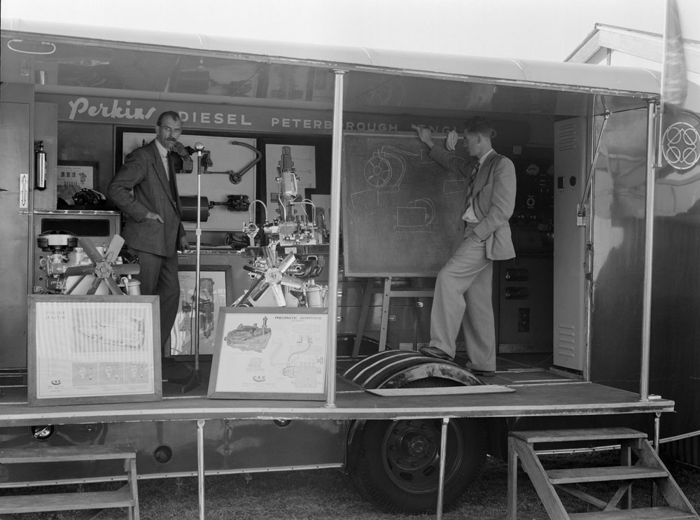 Ipswich Show display by Modern Motors Pty Ltd of Perkins Machines, Ipswich, c. 1950