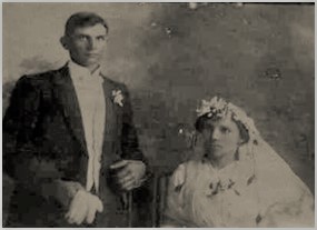 Wedding photograph of William Louis Clem and Sarah Huth