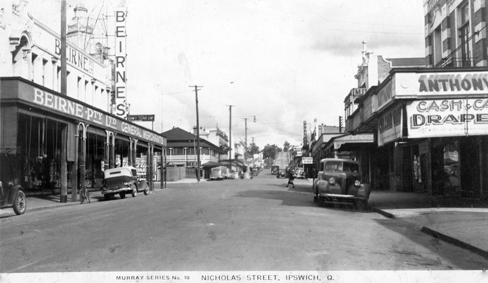 Nicholas Street, Ipswich, postcard, 1940s