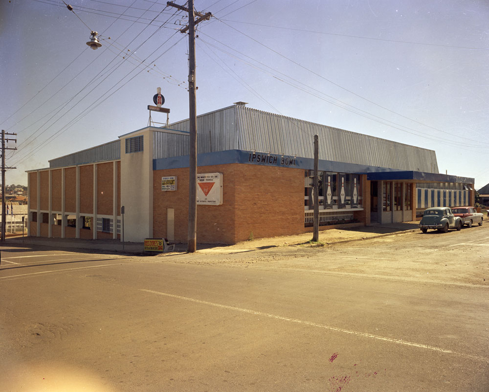 Ipswich Bowling Alley, corner of Brisbane and Thorn Streets, Ipswich, 1963