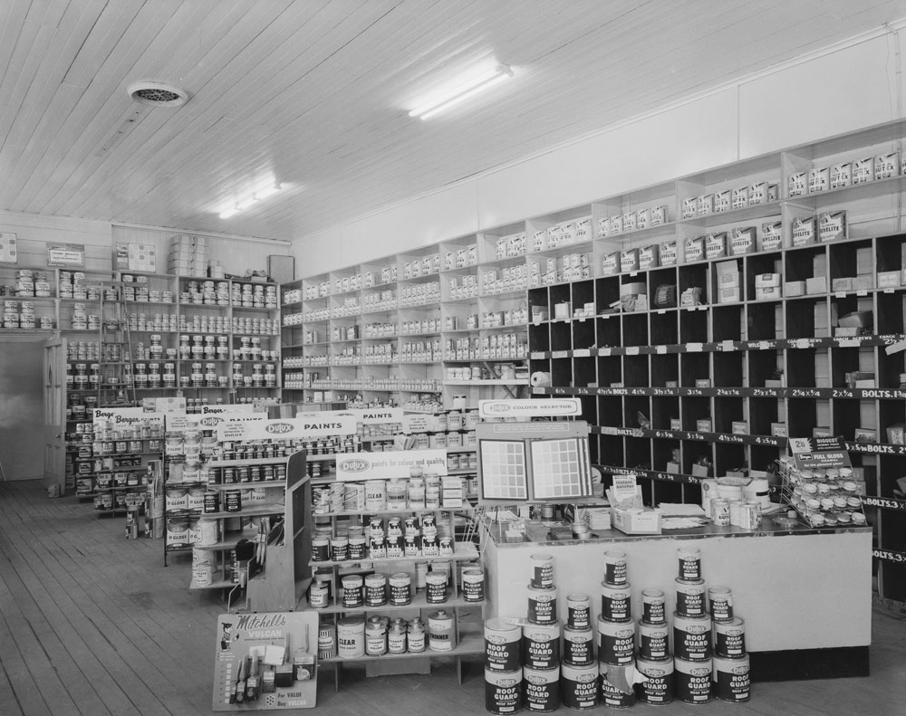 McKenzie and Jackson paint department, corner of East and Limestone Streets, Ipswich, 1963