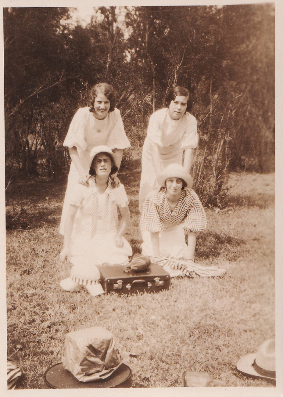 Eileen and Lillian Gillis and friends at Colleges Crossing