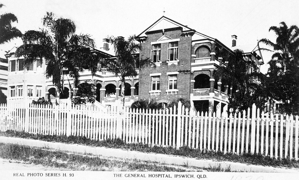 General Hospital, Ipswich, postcard, 1930