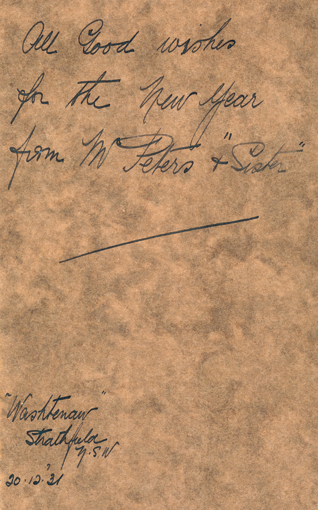 Postcard to Dr Sirois, Marburg, from Frederick Peters, 1931