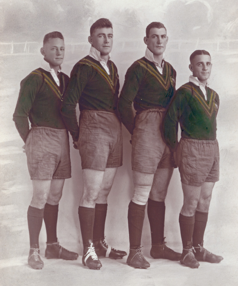 Ipswich representative players for the 1932 Rugby League Test  Australia v England : Joe Wilson, Dan Dempsey, Les Heidke and Hector  Gee