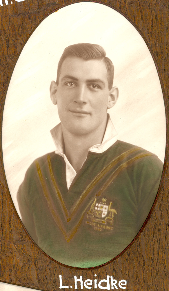 Les Heidke, Rugby League Test representative Australia v England, Ipswich, 1932