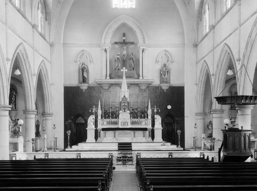 St Mary's Catholic Church altar, Ipswich, c.1951
