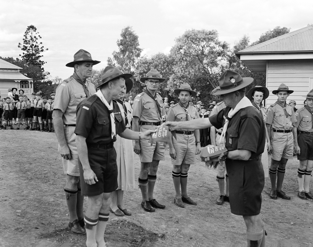 Scout Headquarters, opening ceremony, in Outridge Street, Ipswich, 1956.