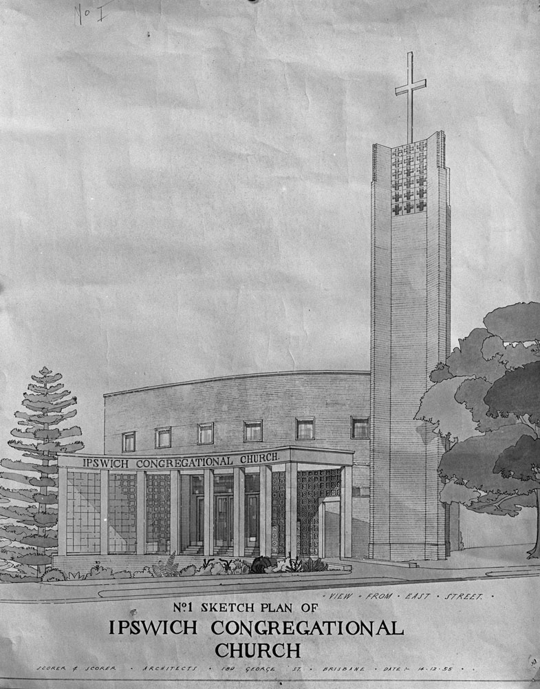 No. 1 Sketch Plan of Ipswich Congregational Church, East Street, 1956