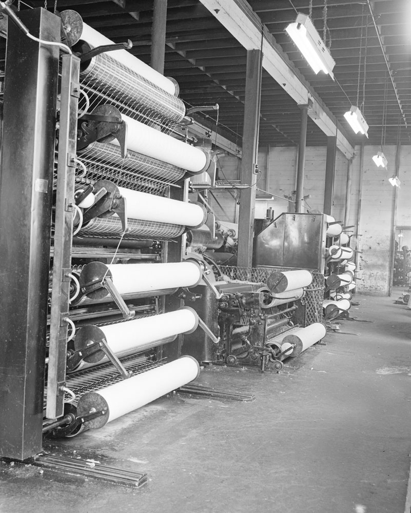 Interior of Ipswich Woollen Company, Joyce Street, East Ipswich, 1956