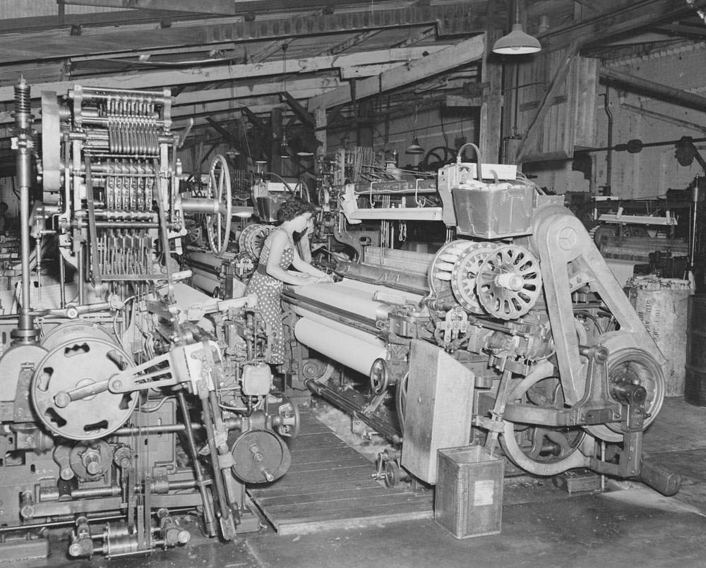 Interior of Ipswich Woollen Company, Joyce Street, East Ipswich, 1956