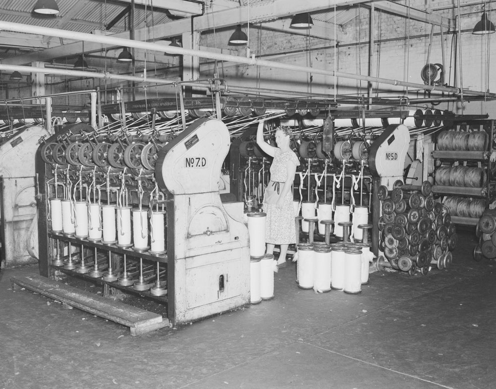 Believed to be Spinning Mules, Ipswich Woollen Mills, Joyce Street, East Ipswich, 1956