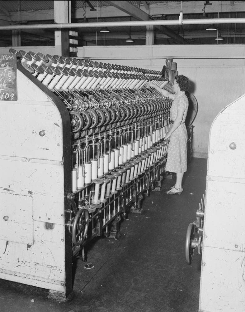 Believed to be Spinning Mules, Ipswich Woollen Mills, Joyce Street, East Ipswich, 1956
