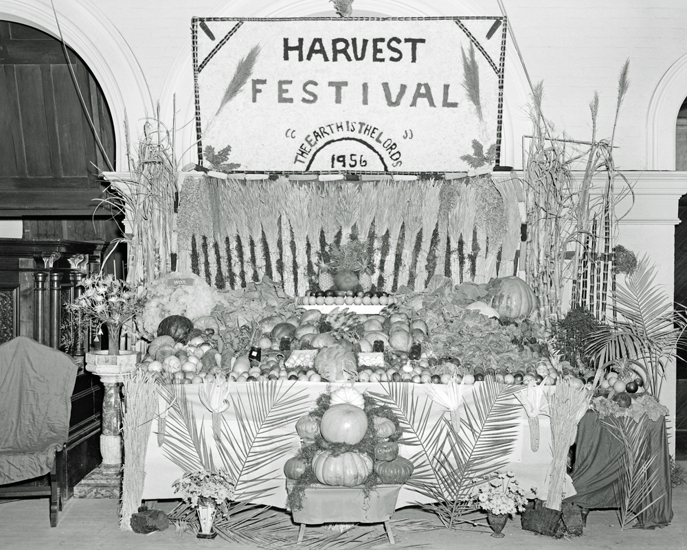 Harvest Festival and Thanksgiving Service, Congregational Sunday School, East Street, Ipswich, 1956
