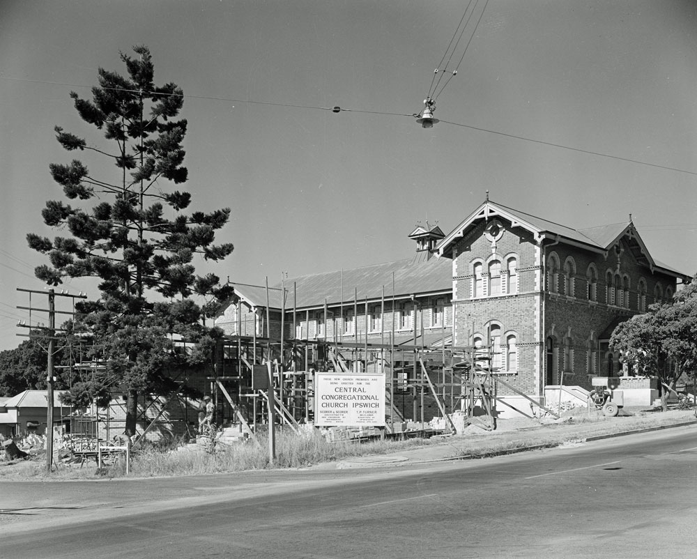 Congregational Church, East Street, during construction, Ipswich, 1957-1958