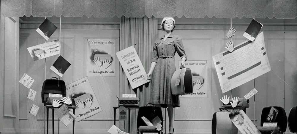 Cribb And Foote Window Display of Remington Portable Typewriters, Ipswich, 1958