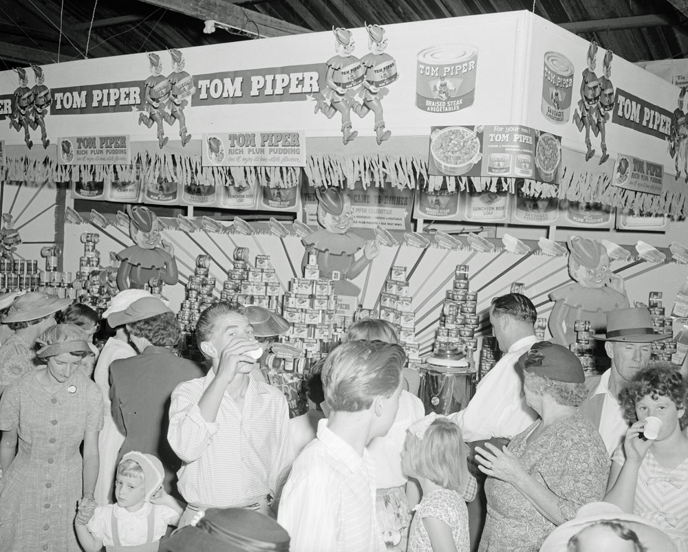Show crowds at the Tom Piper display, Ipswich Show, Ipswich, 1958