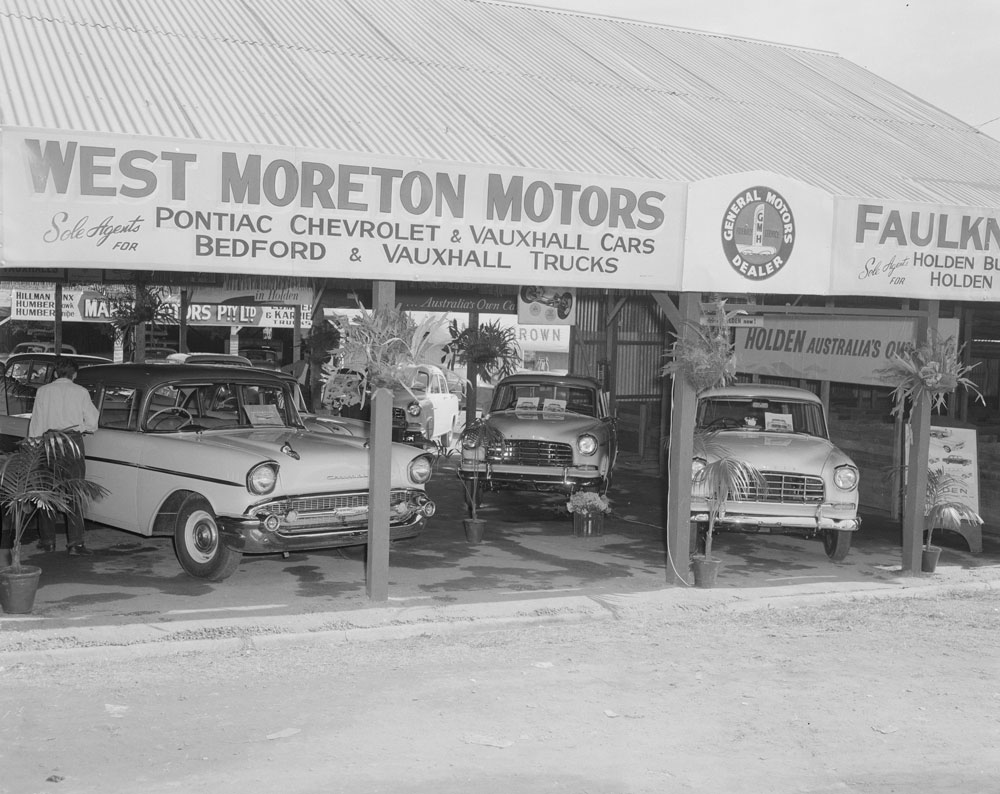 West Moreton Motors and Faulkner Motors display at the Ipswich Show, Ipswich, 1958