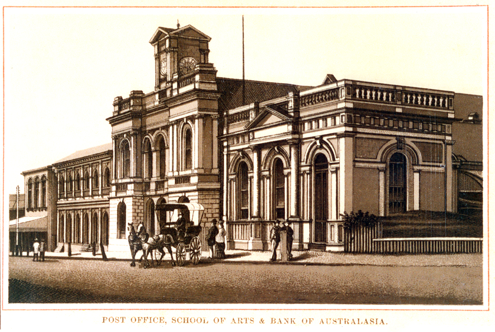 Post Office, School of Arts &amp; Bank of Australasia, Ipswich, 1887 (1990s)