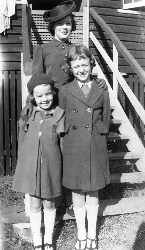 Valma Jones with her nieces, Claire and Shirley Evans, at Evans home, Goodna,  Ipswich, 1941
