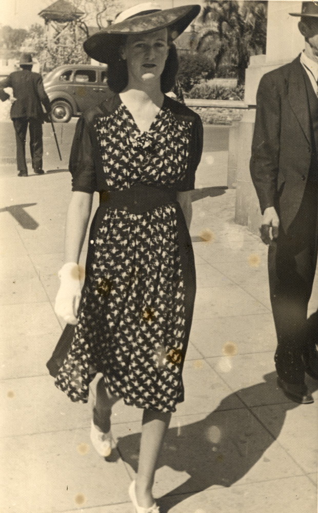 Julia O'Connell in Nicholas Street, Ipswich, 1940s