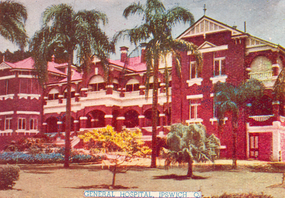 General Hospital, Ipswich, postcard, 1940s