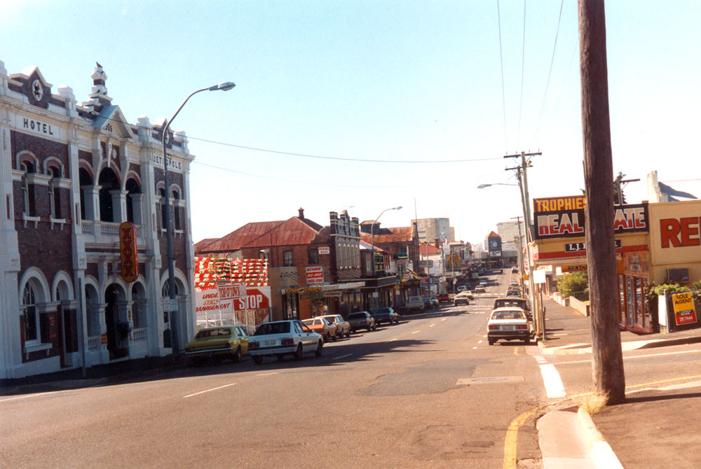 Brisbane Street from Top of Town precinct, looking East, Ipswich, 1991