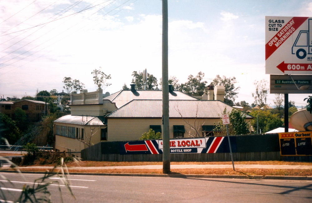 Rear view of Squealing Pig Hotel, 214 Brisbane Street, Ipswich, 1991