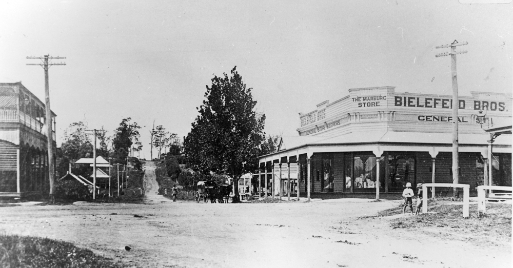 Looking east up Edmond Street, Marburg, Ipswich, 1918