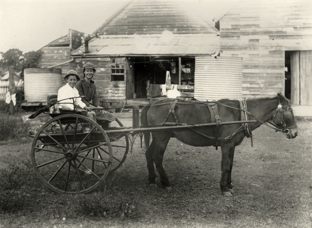 Viertel children at rear of George Dobson's shop, Marburg, Ipswich, 1920s