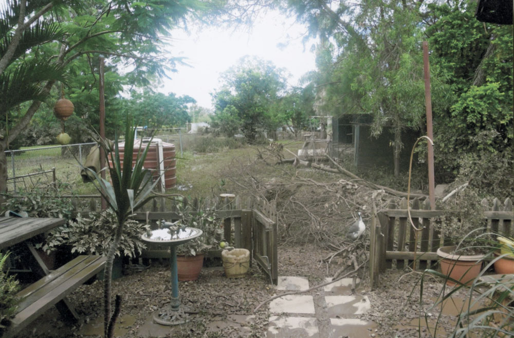 Aftermath of the flood at a garden in Tivoli, Ipswich, 2011