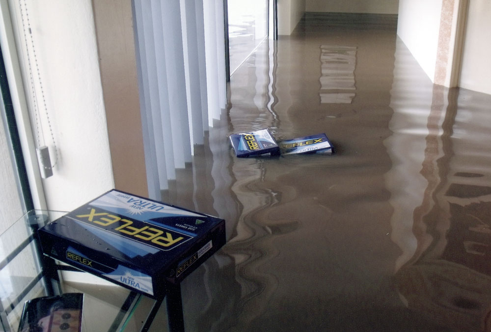 Flood waters in RBS Morgans, corner East and Limestone Streets, Ipswich, 2011