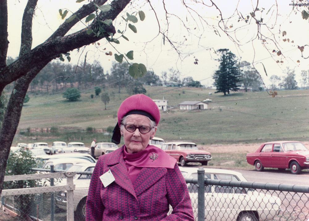 Mary Ellen Quinlan, at Redbank Plains School, during Centenary celebrations, Redbank Plains, Ipswich, 1974