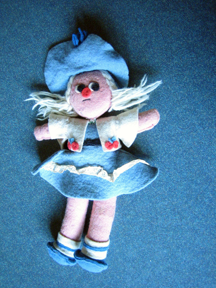 Rag doll bought at Cribb and Foote Department Store, Ipswich 1943