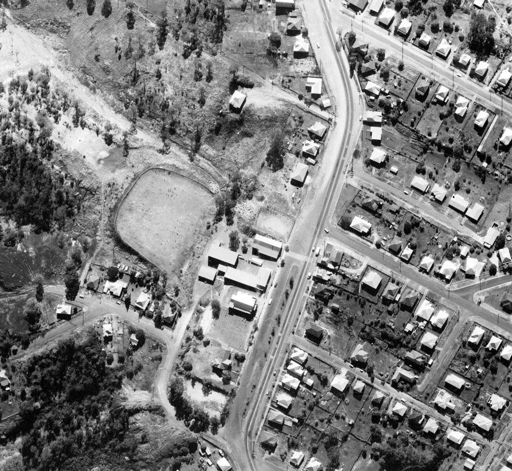 Aerial view of St Josephs Catholic Primary School, Pine Mountain Road, North Ipswich, c.1972