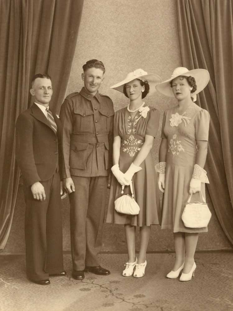 Formal wedding portrait of Maximilian Horn and Julia O'Connell, 1942