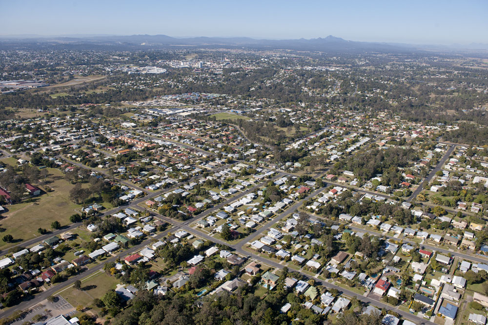 Aerial view of Brassall, Ipswich, 2012