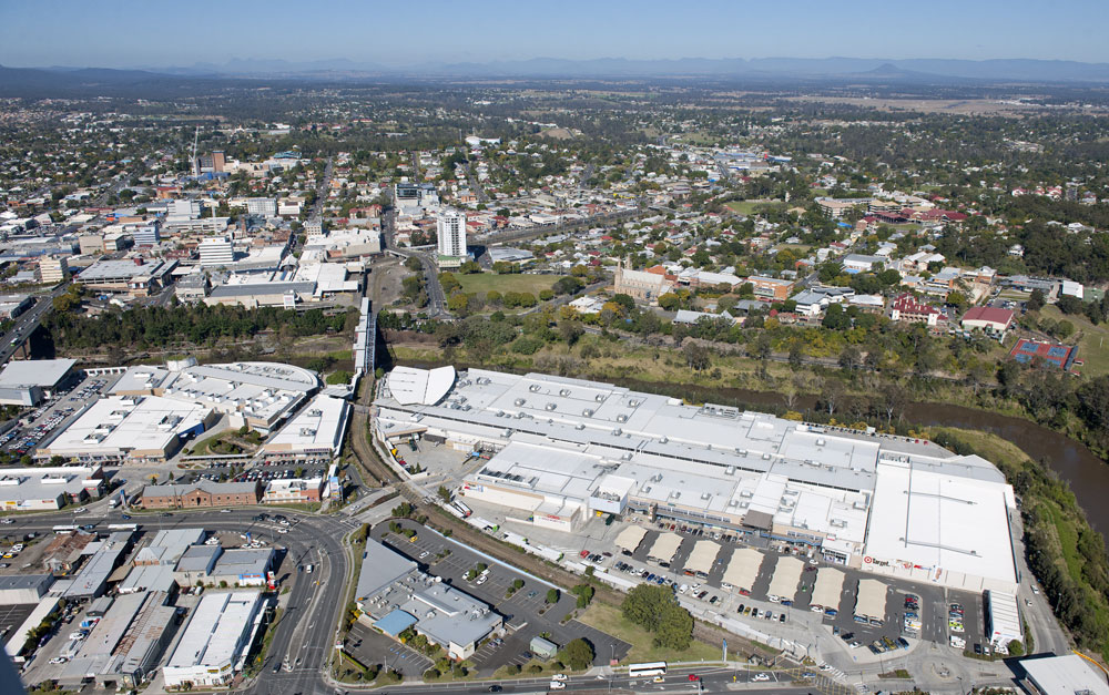 Riverlink Shopping Centre, aerial view, North Ipswich, 2012