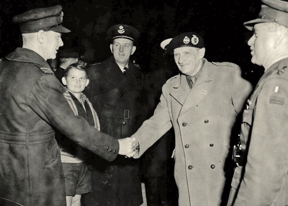 Group Captain Eric Douglas of Amberley Air Force Base meeting Field Marshall, Viscount Bernard Montgomery, Brisbane, 1947